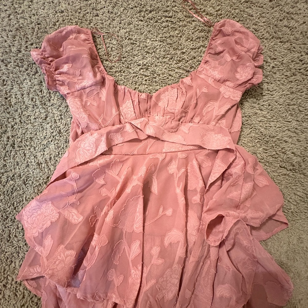 Elegant Pink Lace Jumpsuit